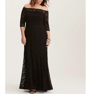 Black Lace Off Shoulder Gown